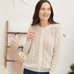 Gilet laine mohair ajouré femme