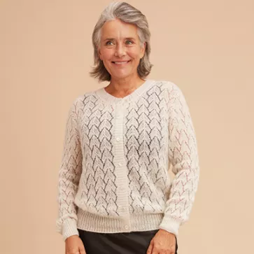 Gilet laine mohair ajouré femme