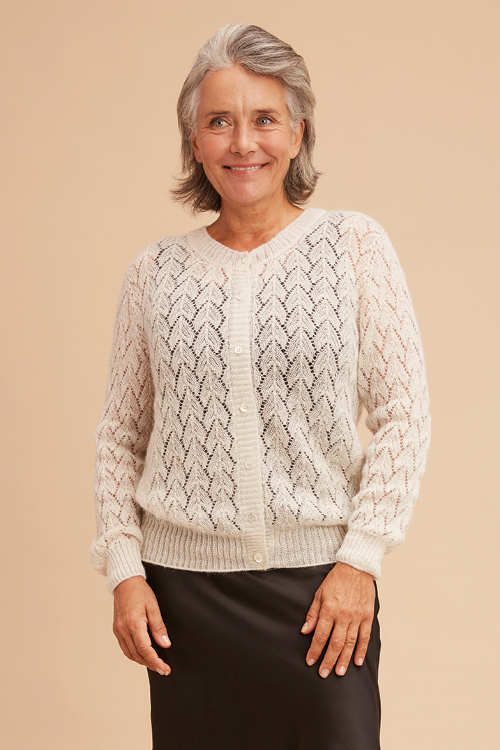 Gilet laine mohair ajouré femme