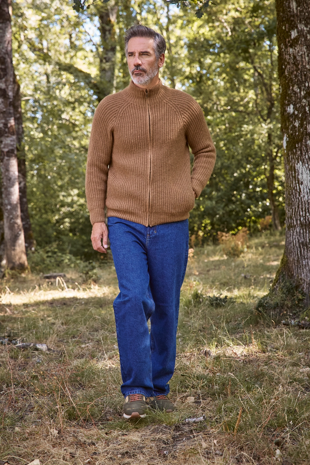 Gilet en laine chameau pour homme