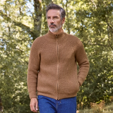 Gilet en laine chameau pour homme