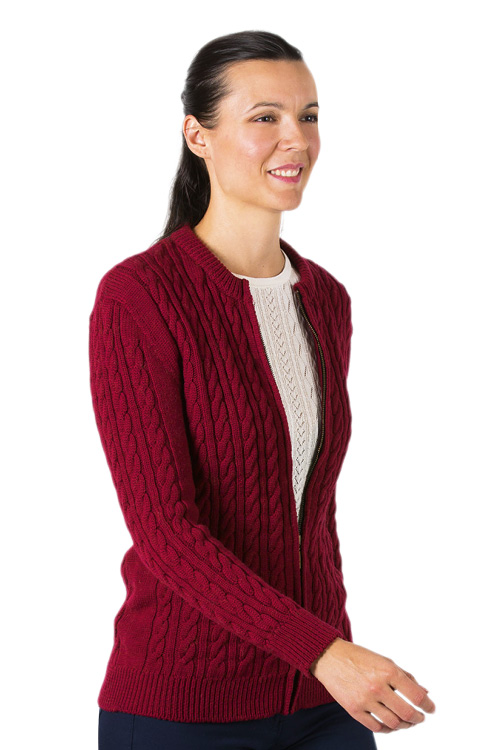 Blouson laine zippé long