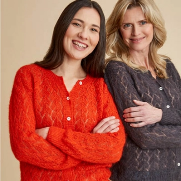 Gilet en laine mohair ajouré pour femme 