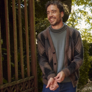 Gilet en laine mohair jacquard pour homme