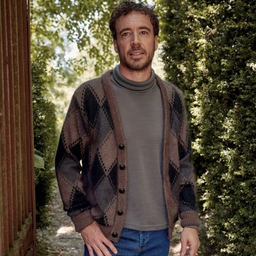 Gilet en laine mohair jacquard pour homme