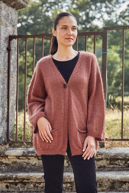 Gilet en laine long pour femme