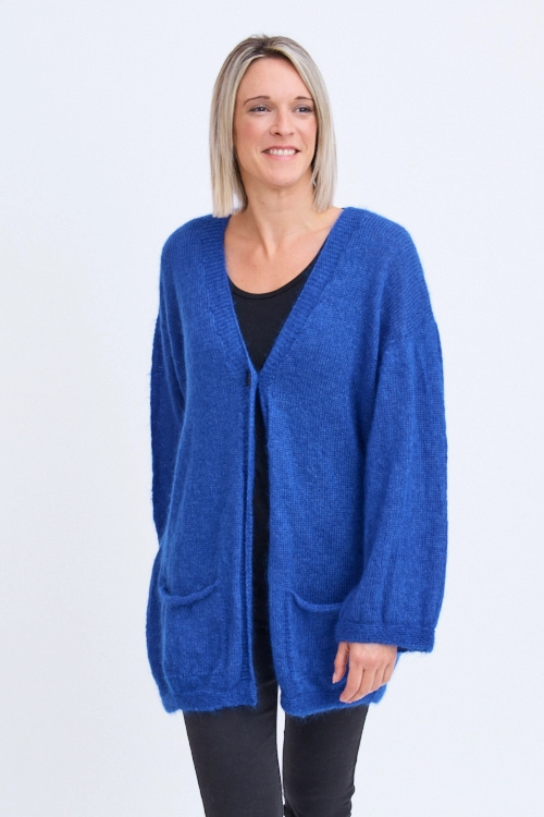 Gilet laine mohair long femme gbmn 4b