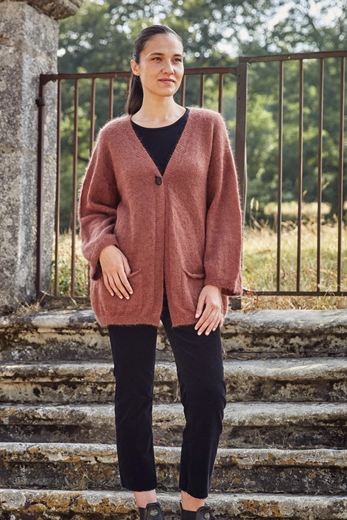 Gilet en laine long pour femme