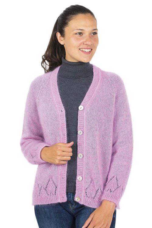 Gilet laine long ajouré