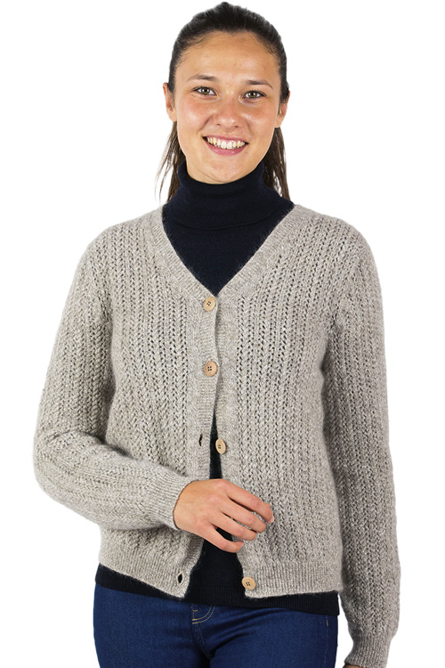 Gilet laine mohair, soie et duvet de yack
