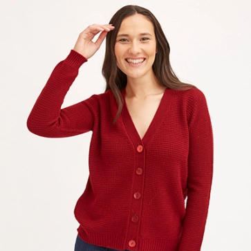 Gilet laine mérinos col V pour femme