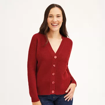 Gilet laine mérinos col V pour femme