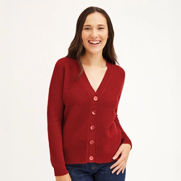 Gilet laine mérinos col V pour femme