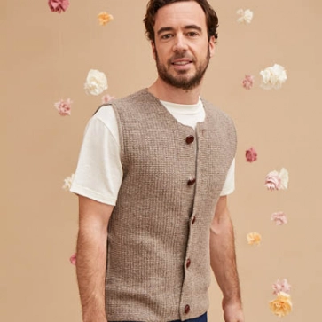Gilet en laine m&eacute;rinos d'Arles sans manches pour homme