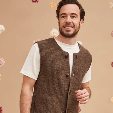Gilet en laine mérinos d'Arles sans manches pour homme