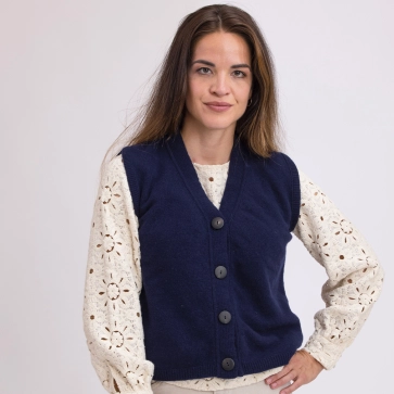 Gilet en laine recycl&eacute; sans manches pour femme Cl&eacute;mence