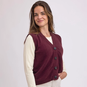 Gilet en laine recyclé sans manches pour femme Clémence