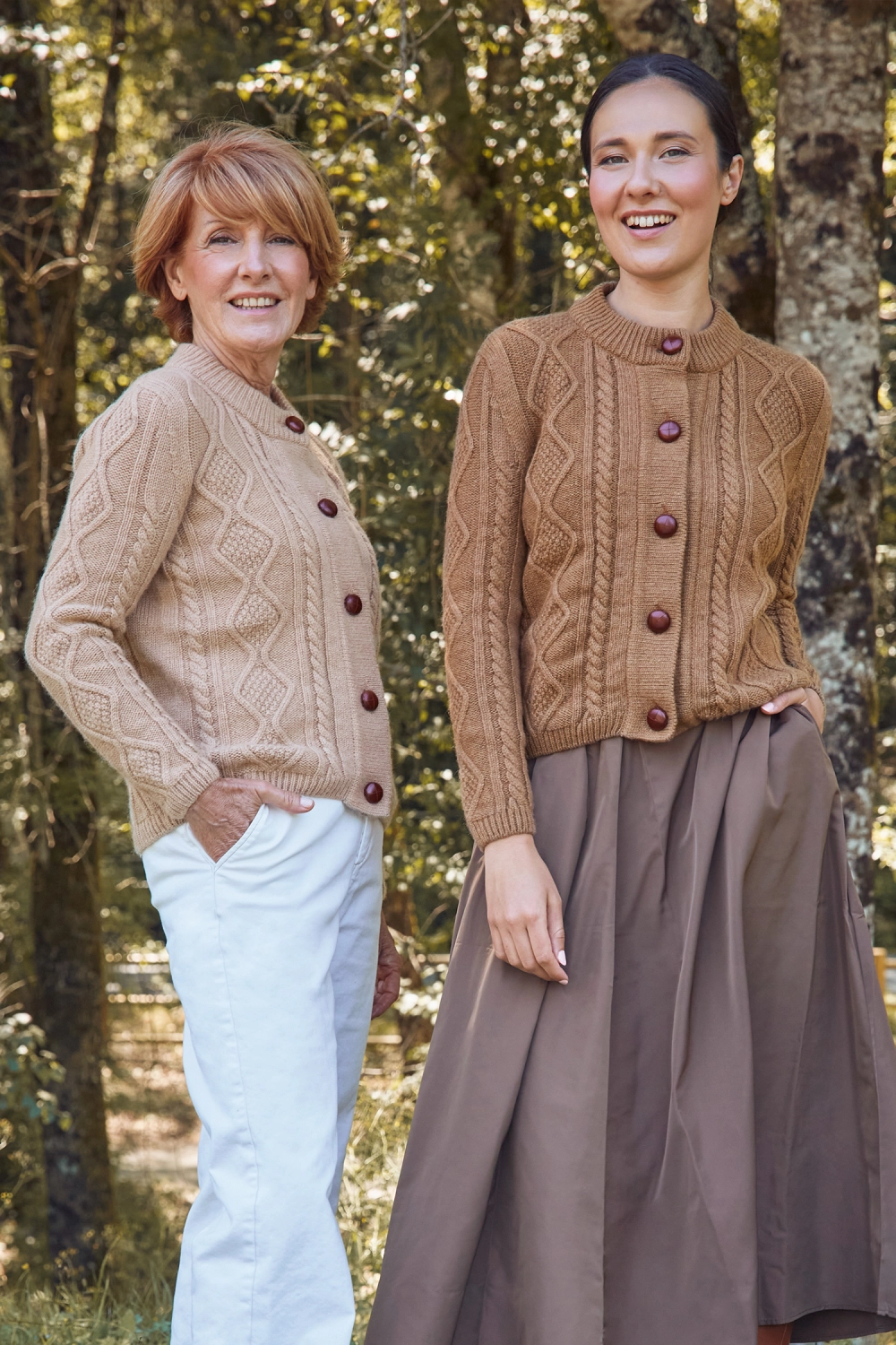 Gilet en laine à torsades pour femme 
