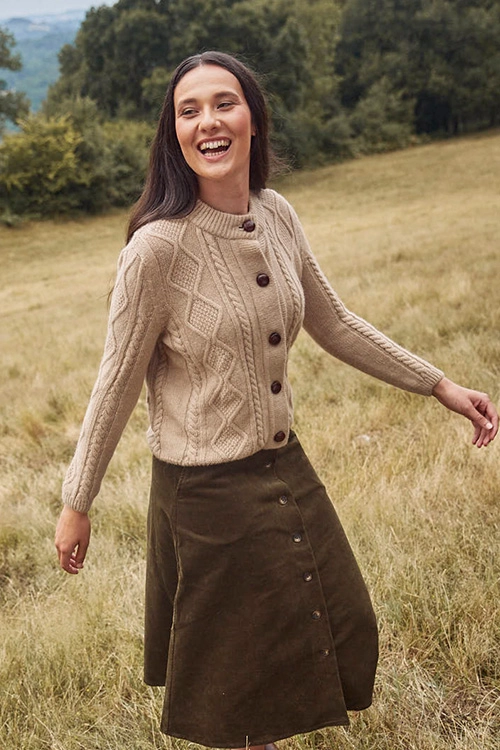 Gilet torsade chameau femme chag 2