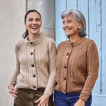 Gilet en laine à torsades pour femme 