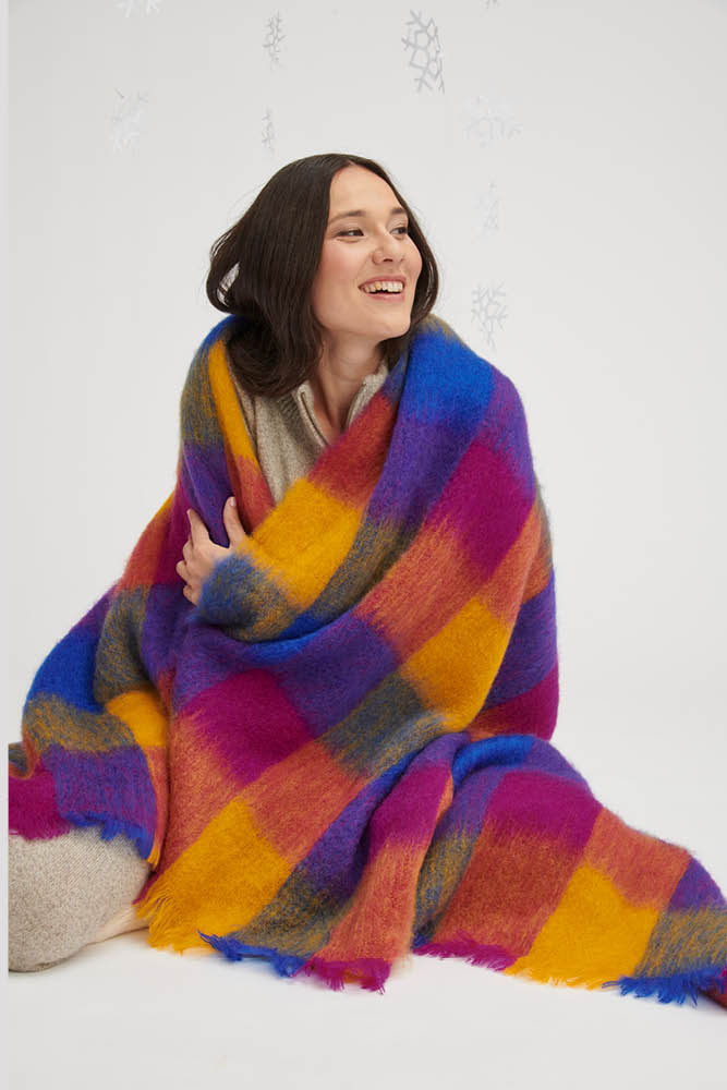 Grand plaid laine mohair écossais