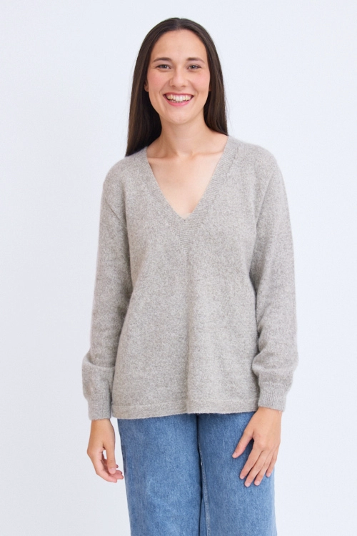 Grand pull laine col v yack ymgp bam 4