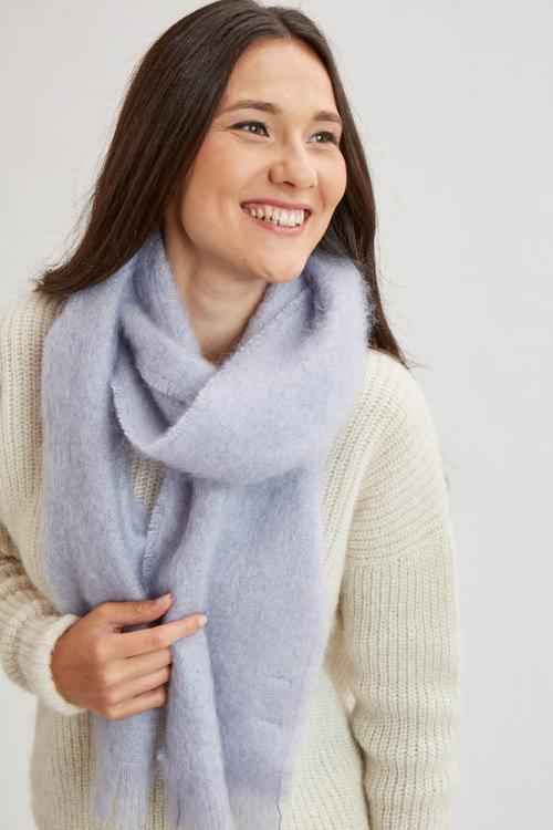 Grande écharpe laine mohair unie pour femme