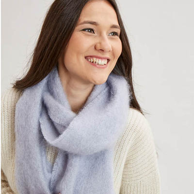 Grande écharpe laine mohair unie pour femme