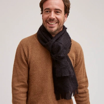 Grande écharpe laine mohair unie pour homme