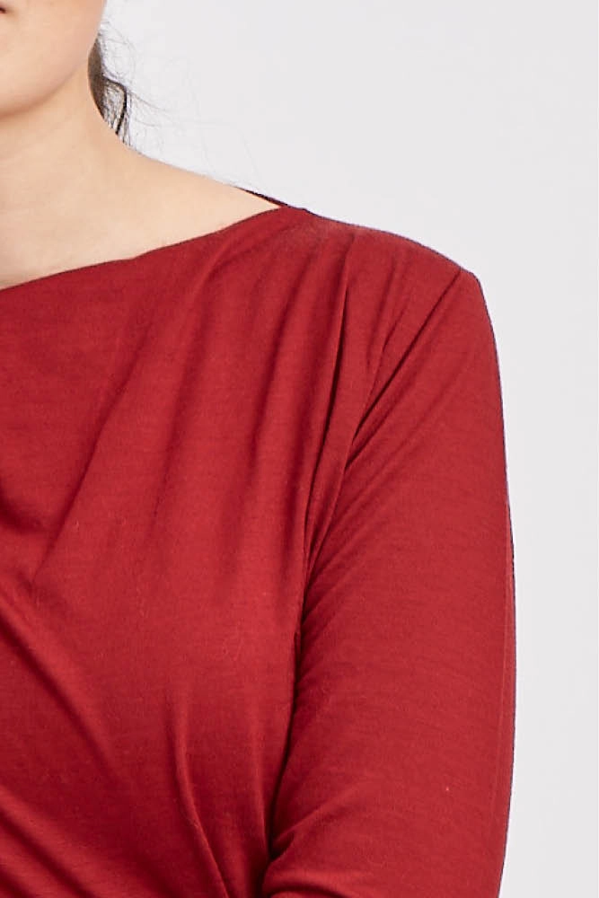 Haut col bateau merinos extra fin femme mfhb bam 3