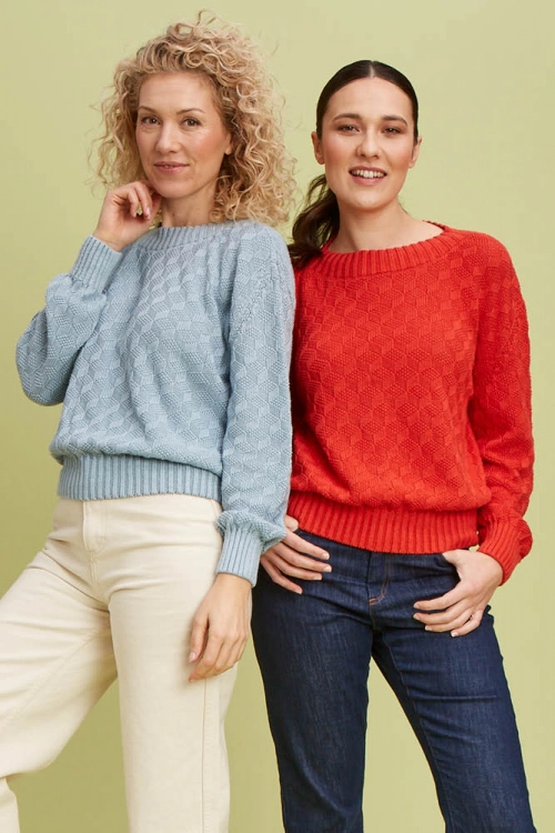 Pull manches longues lin et coton bio/seacell pour femme 