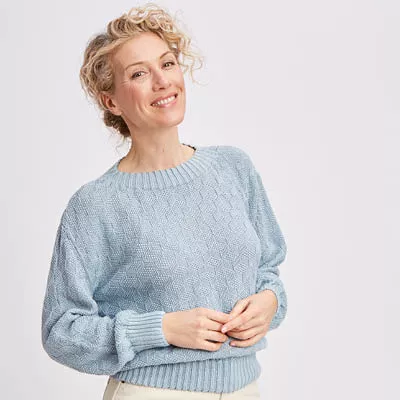 Pull manches longues lin et coton bio/seacell pour femme