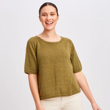 Pull manches courtes en lin