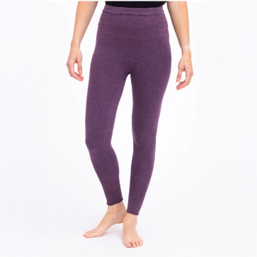 Leggings en laine mérinos et soie femme pensée