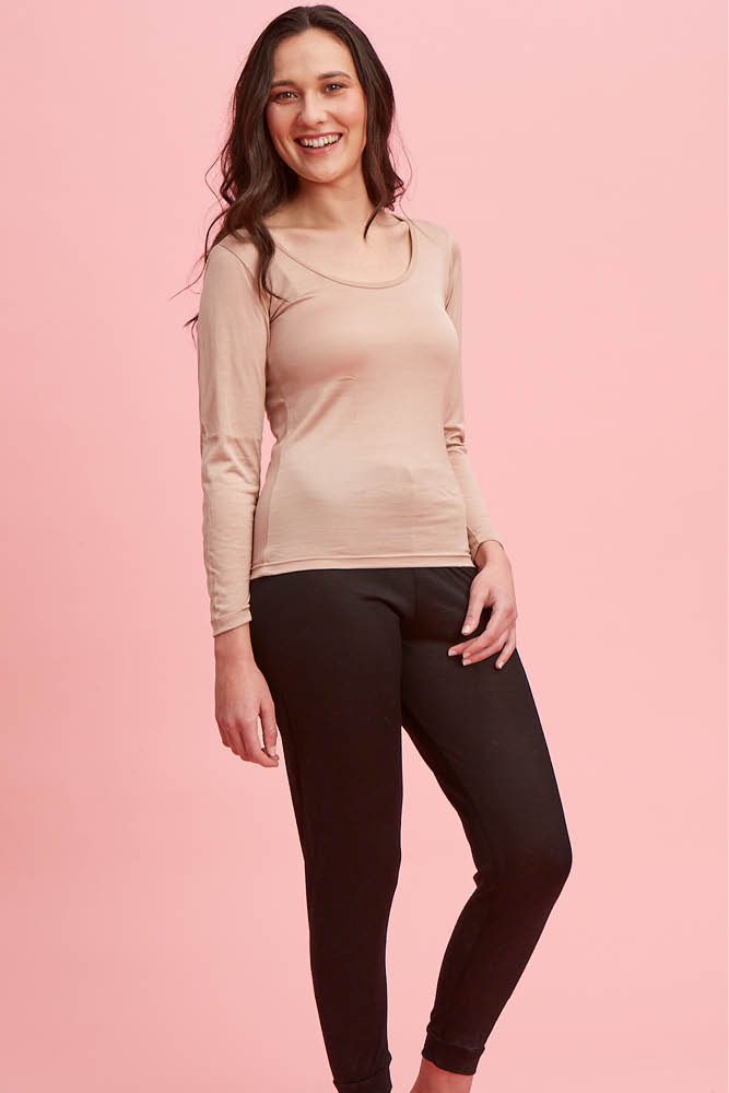 T-shirt en laine mérinos 165 extra-fin manches longues pour femme