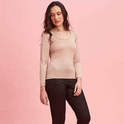 T-shirt en laine mérinos 165 extra-fin manches longues pour femme