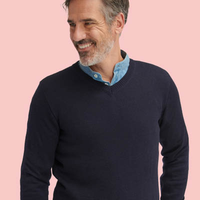 Pull en laine mérinos homme col V