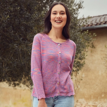 Gilet en coton bio dentelle