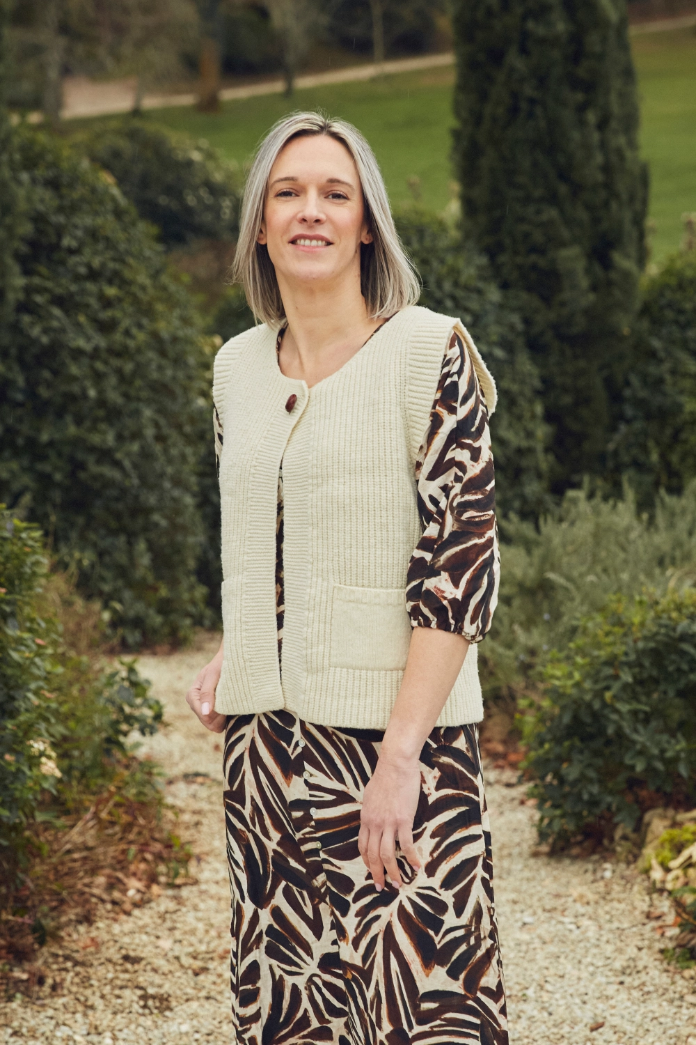 Gilet en laine mérinos d'Arles sans manches pour femme