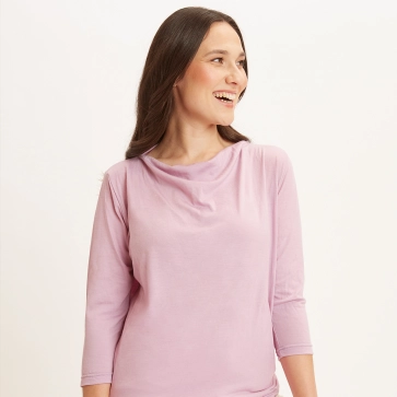 T-shirt en laine m&eacute;rinos manches 3/4 pour femme