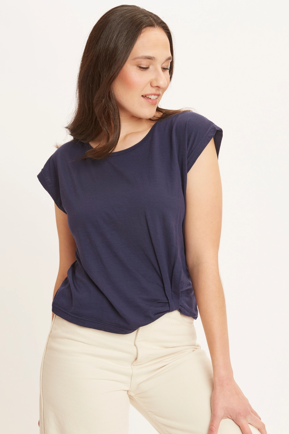 Missegle haut manches courtes fantaisie merinos extra fin femme MFHM 3