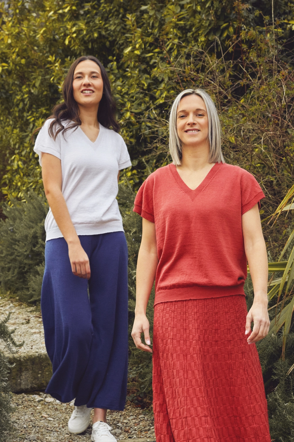 Haut manches courtes col V femme en lin coton seacell