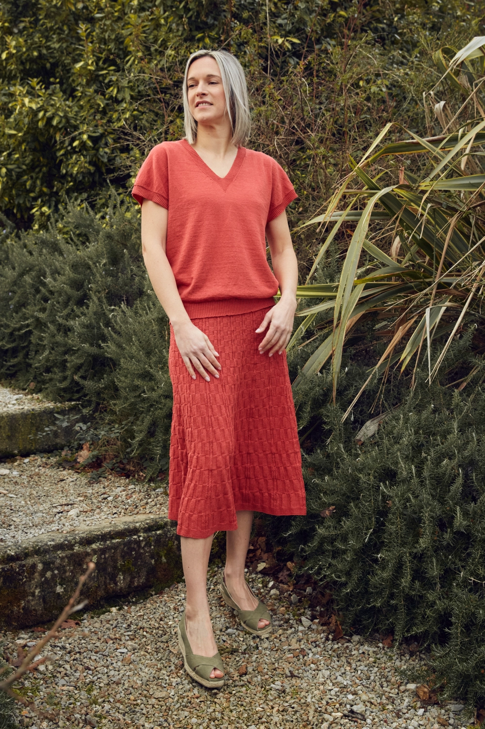 Jupe en lin, coton et seacell