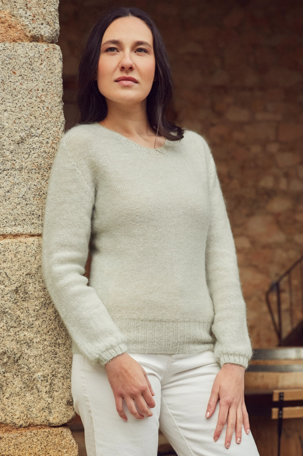 Petit pull laine mohair pour femme