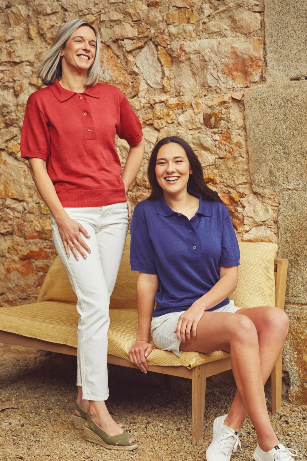 Polo femme en lin coton bio et seacell