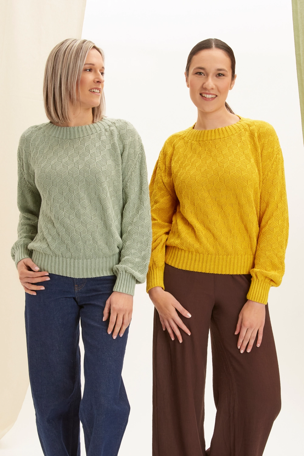 Pull manches longues lin et coton bio/seacell pour femme 