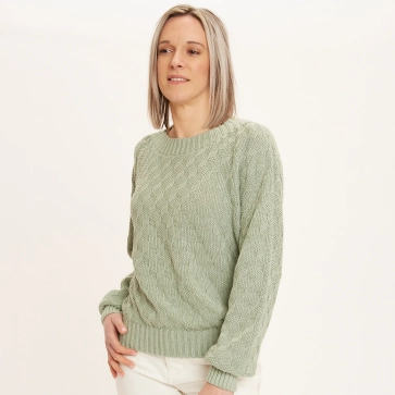 Pull manches longues lin et coton bio/seacell pour femme 