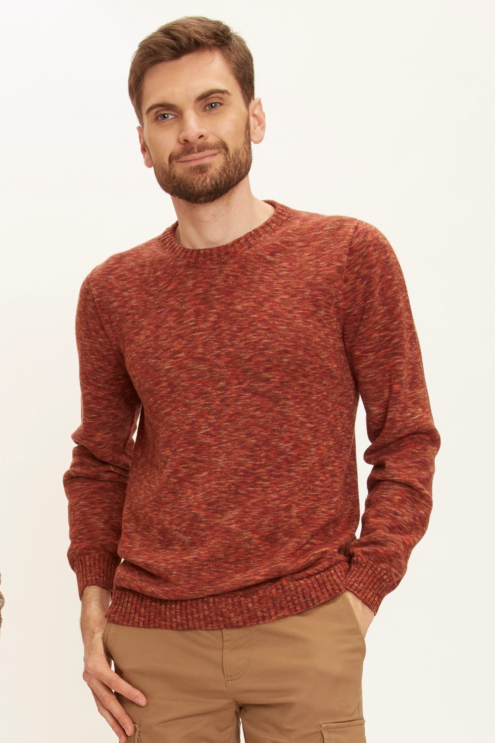 Pull en coton bio col rond homme