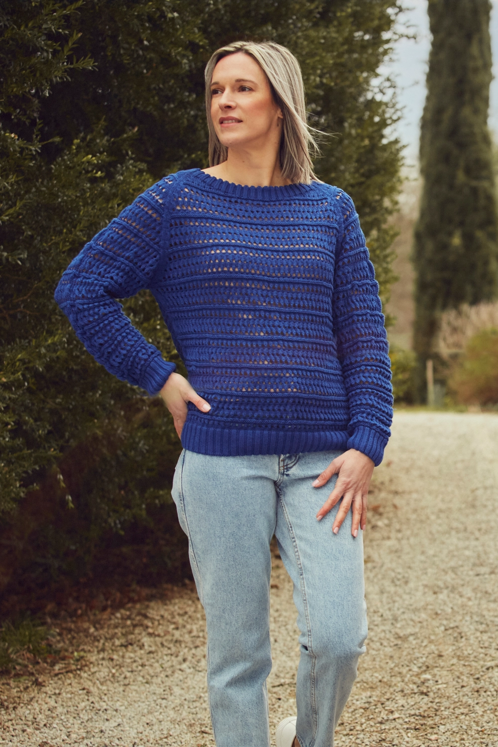  Pull en coton bio et chanvre ajouré pour femme