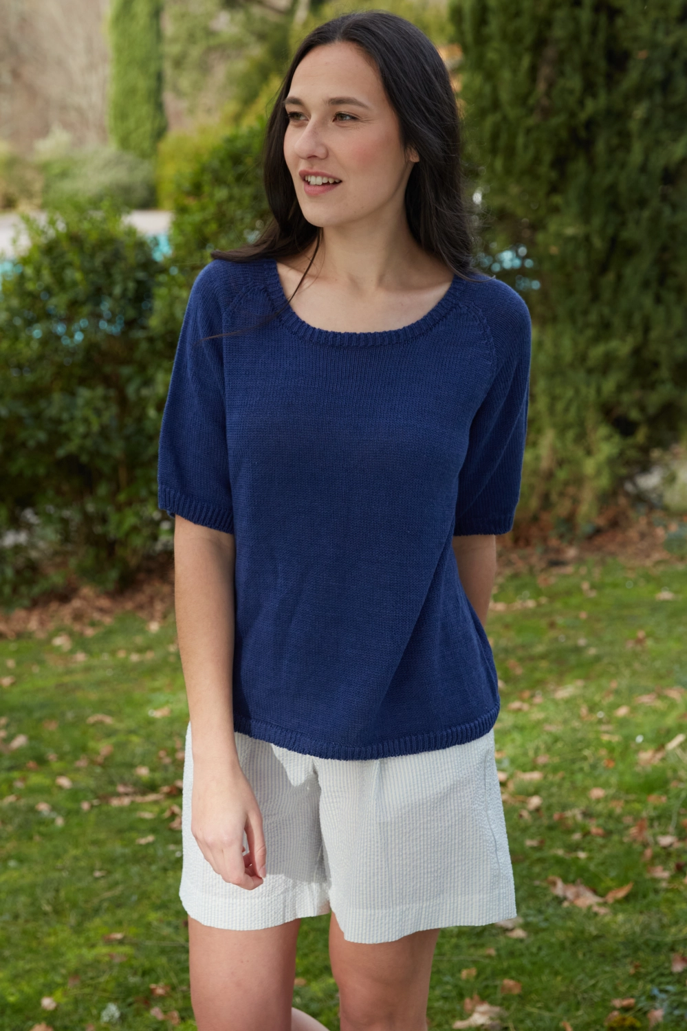 Missegle pull manches 3 4 lin coton seacell LCSTMC 2